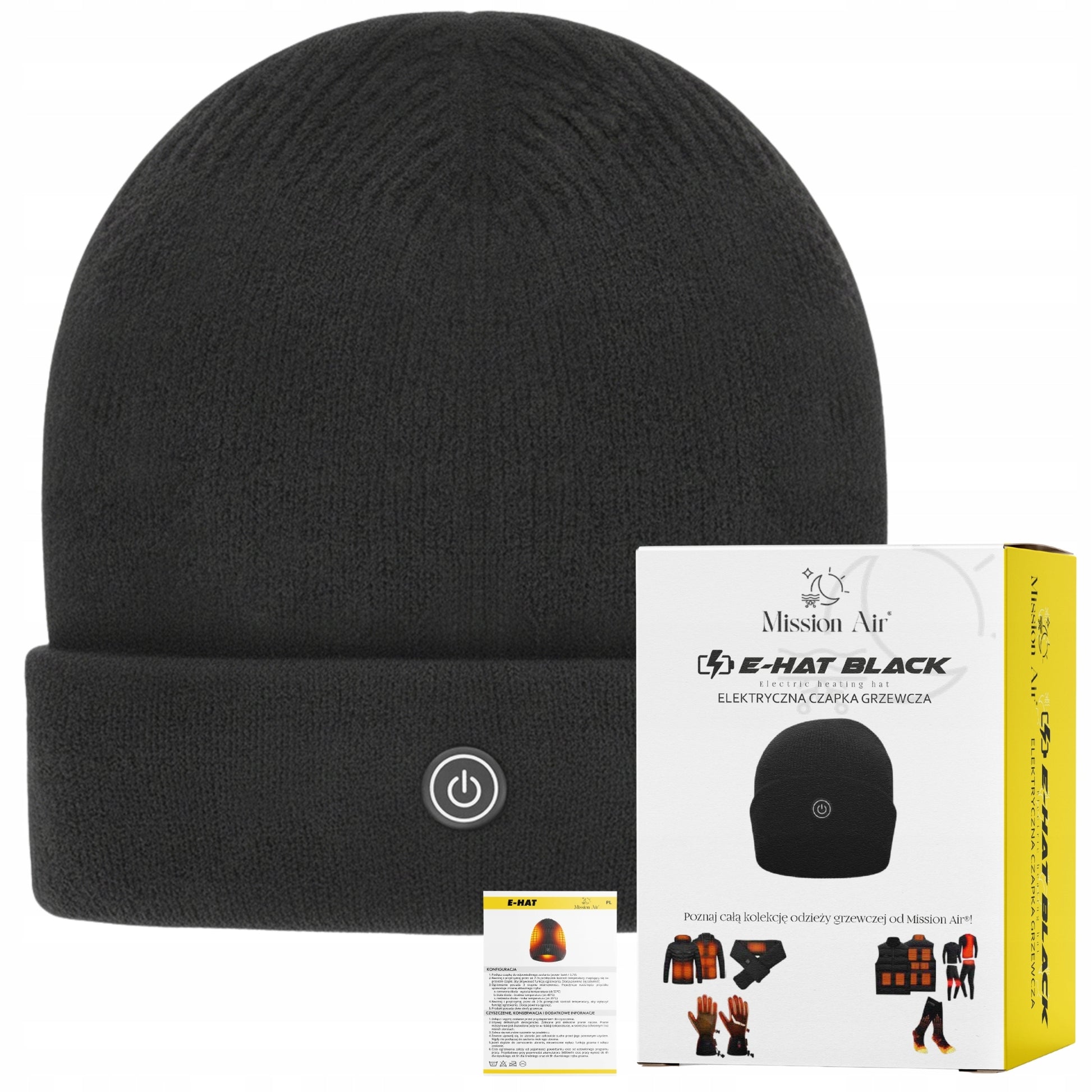 Juoda šildoma kepurė