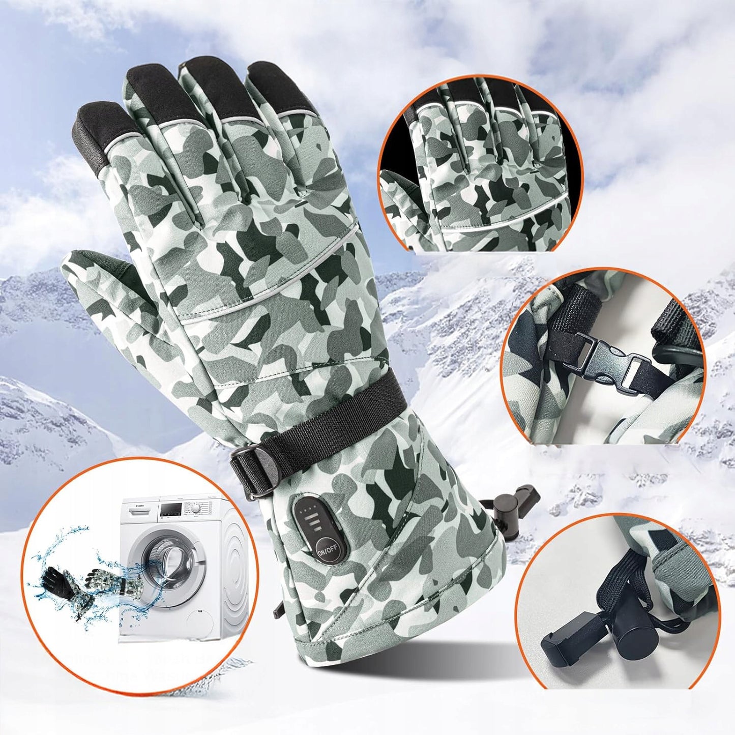 Kareiviškos šildomos pirštinės